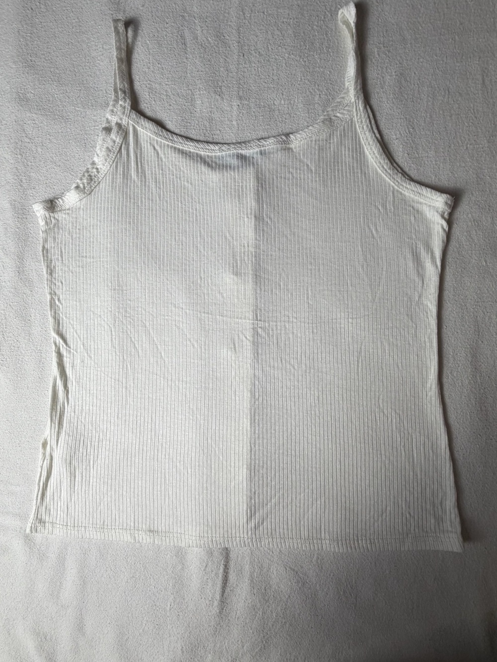 Moa Moa Cream Ribbed Button-Front Tank size large - Picture 4 of 7